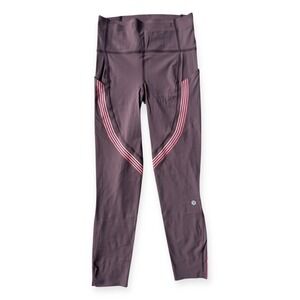 Lululemon Women's Size 4 Speed Limit Crop‎ Legging Tight Cherry Cola